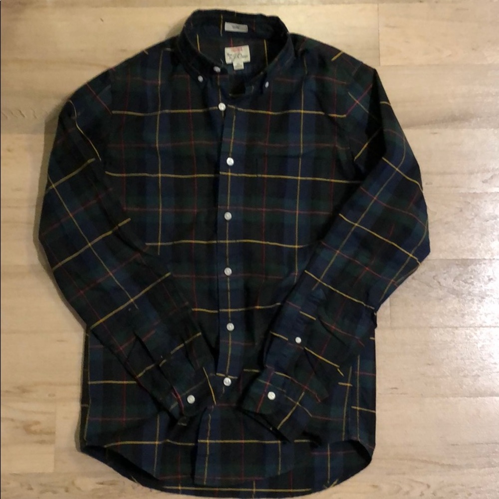 J Crew Slim Fit Christmas Plaid Button Down Shirt